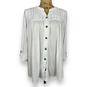 BY Design White Button Shirt Size XL Women